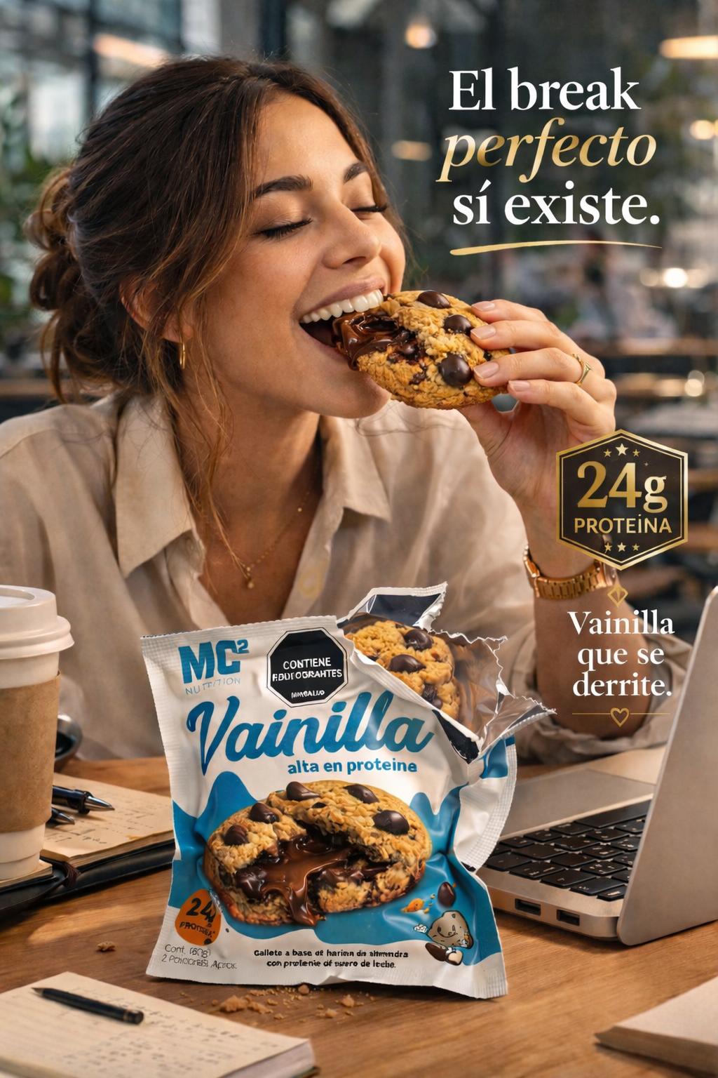 Galleta a base de harina de almendra sabor vainilla