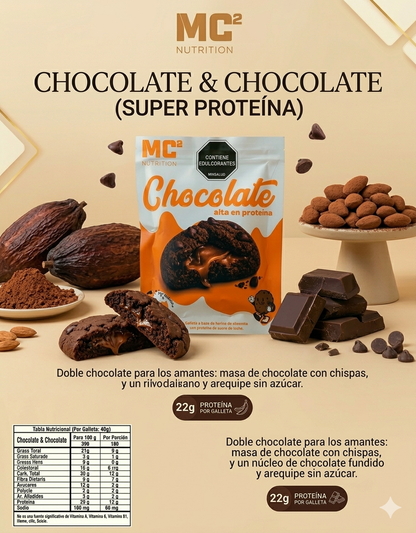 Galleta a base de harina de almendra sabor chocolate con proteina de suero de leche