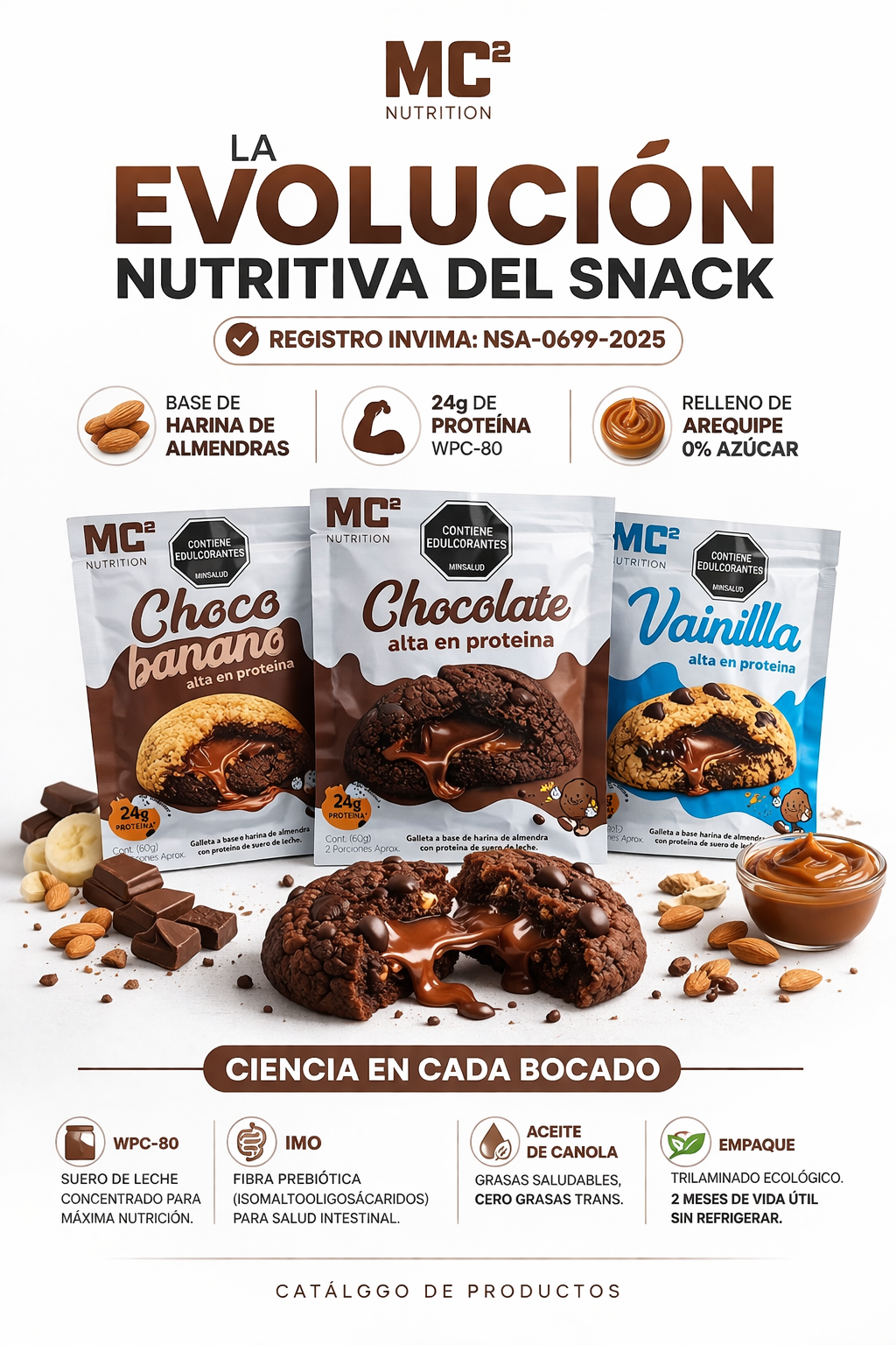 Galleta a base de harina de almendra sabor vainilla